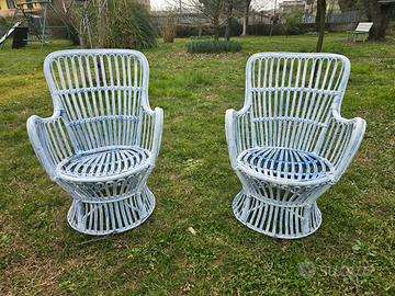 2 poltroncine in vimini 