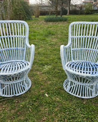 2 poltroncine in vimini 