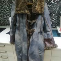 cappotto tipo montone jeans 