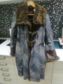 cappotto tipo montone jeans 