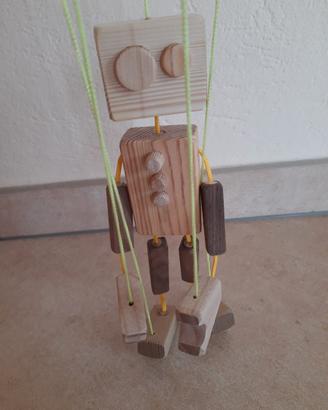Marionetta robot in legno NUOVA