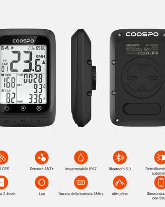Ciclocomputer BC107, GPS, ANT+, IP67