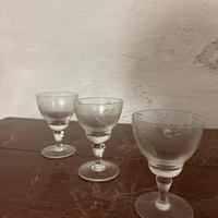 Set 3 Calici Piccoli Vintage con Decoro Floreale