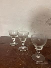 Set 3 Calici Piccoli Vintage con Decoro Floreale