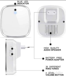 Campanello Senza Fili da Esterno + 2 ricevitori