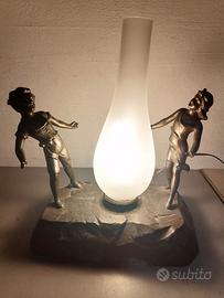 Antica lampada da tavolo bronzo