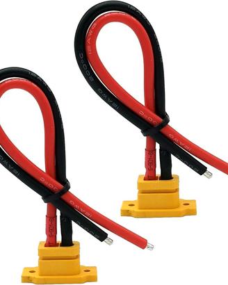 2 Connettori XT60E-F da Pannello con Cavo 20cm