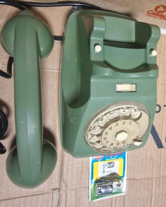 Telefono  a disco verde salvia Sip + lucchetto 