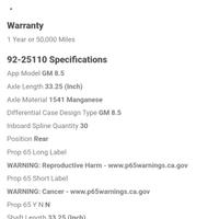 Semiasse kit Chevrolet GMC