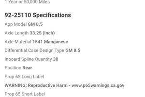 Semiasse kit Chevrolet GMC