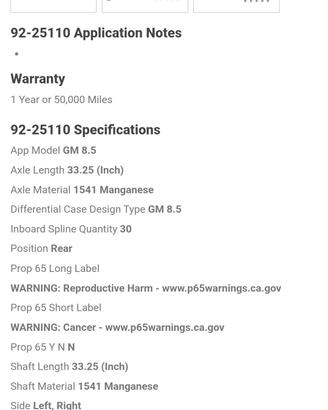 Semiasse kit Chevrolet GMC