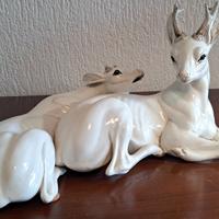 Ceramica Ronzan coppia di cervi anni 80