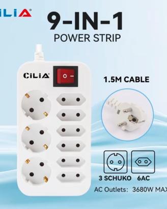 Ciabatta multipresa 9 in 1