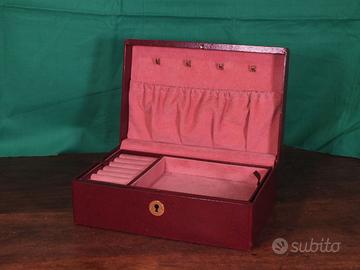 Portagioie in pelle bordeaux vintage style liberty