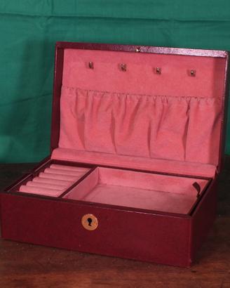 Portagioie in pelle bordeaux vintage style liberty