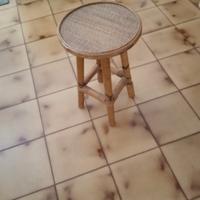 sgabello vintage bambù e vimini 