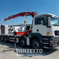 Man tgs 35.360 pianale 4 assi/ carrellone gru Hiab