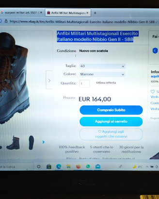 Scarponi anfibi militari modello Nibbio