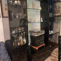 Mobile da soggiorno + tavolo in vetro e colonna