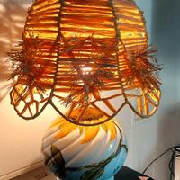 Lampada  Artigianale con Paralume in Paglia Intrec