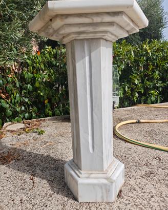 Colonna in Marmo di Carrara Scanalata a Mano H90cm