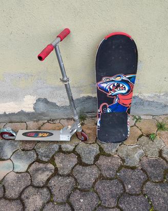SKATE BOARD + MONOPATTINO +GINOCCHIERE E GOMITIERE