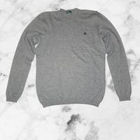 Maglione Benetton grigio in misto lana/ cotone