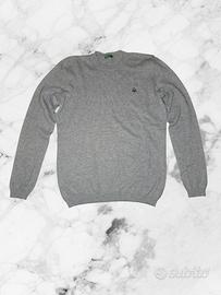 Maglione Benetton grigio in misto lana/ cotone