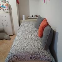 letto con testiera contenitore con materasso