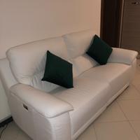 Divano bianco pelle 3 posti