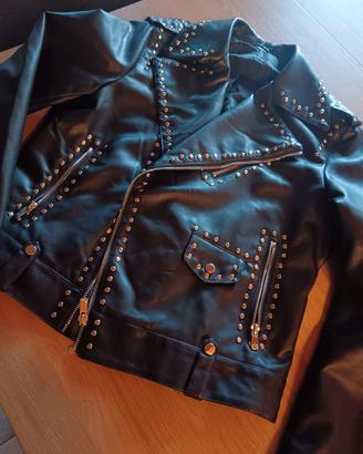 giacca semi pelle donna con borchie e