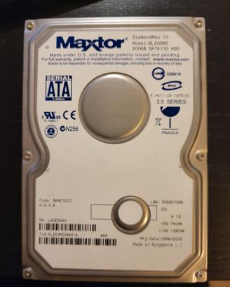 HARD DISK SATA 200 GB MAXTOR DIAMONDMAX 10 6L200MO