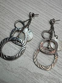 Fossil pendenti con madreperla