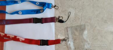 Lotto 3 laccetti lanyard porta badge