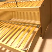 Letto a castello estraibile con doghe in legno