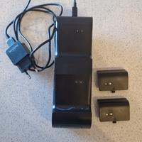Caricabatterie doppio per controller Xbox + 2 batt