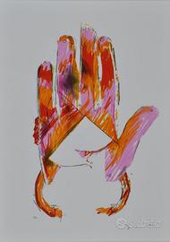 SCHIFANO Serigrafia e collage con certif. autentic