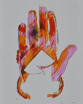 SCHIFANO Serigrafia e collage con certif. autentic