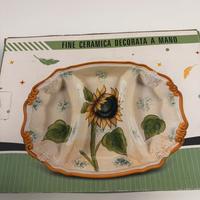 Piatto da portata in ceramica decorata a mano