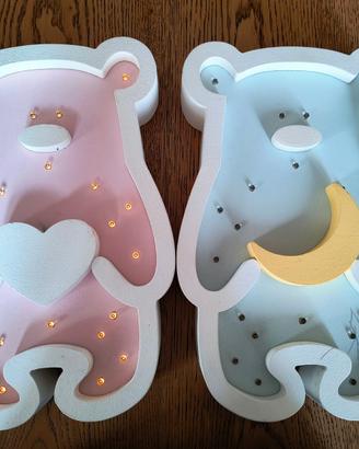 Lampada Led Orsetto Legno