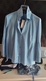 camicia con maniche a sbuffo