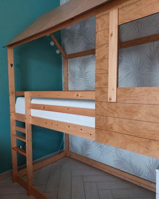 Letto casetta in legno massello
