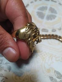catena placcata oro giallo con anello t. leone