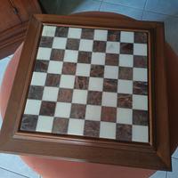 Scacchiera Legno e Onice – Pedine metallo