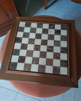 Scacchiera Legno e Onice – Pedine metallo