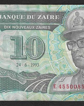 Zaire - banconota circolata da 10 Nuovi Zaires P55