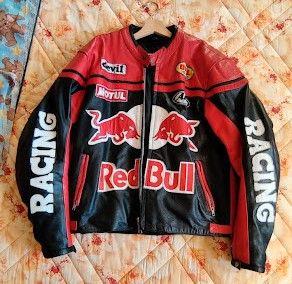 Giubbotto in pelle pieno fiore Red Bull, taglia XL