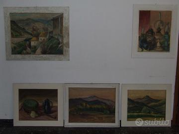 QUADRI: lotto con 5 bei dipinti di GiPI