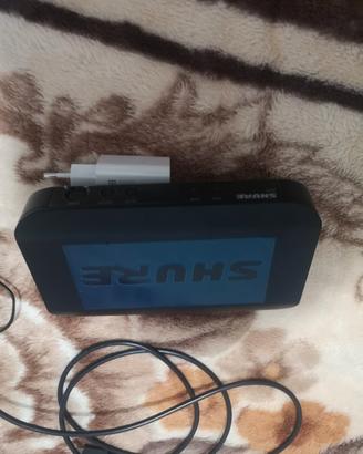 microfono shure con receiver e alimentatore