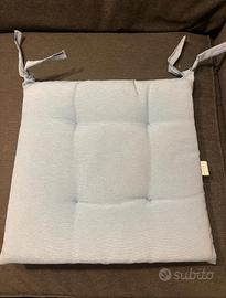 Set 6 cuscini azzurri 40x40cm con legacci 